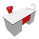 RFG teacher’s table laboratory 160 x 70 x 75 cm red/white
