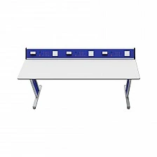 RFG Ученическа маса Flat, лабораторна, 180 х 60 х 75 cm, синьо-бяла