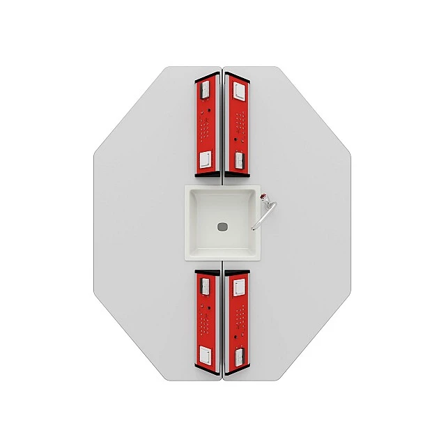 RFG school table Hexa laboratory 170 x 140 x 75 cm red/white