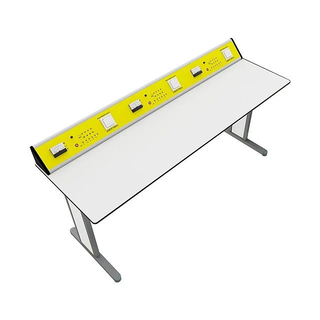RFG Ученическа маса Flat, лабораторна, 180 х 60 х 75 cm, жълто-бяла