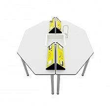 RFG Ученическа маса Hexa, лабораторна, 170 х 140 х 75 cm, жълто-бяла