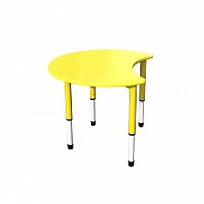 RFG school table Moon height-adjustable 900 x 900 x 550-750 mm yellow
