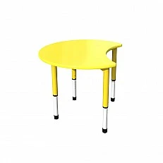 RFG Ученическа маса Moon, с регулируема височина, 900 х 900 х 550-750 mm, жълта