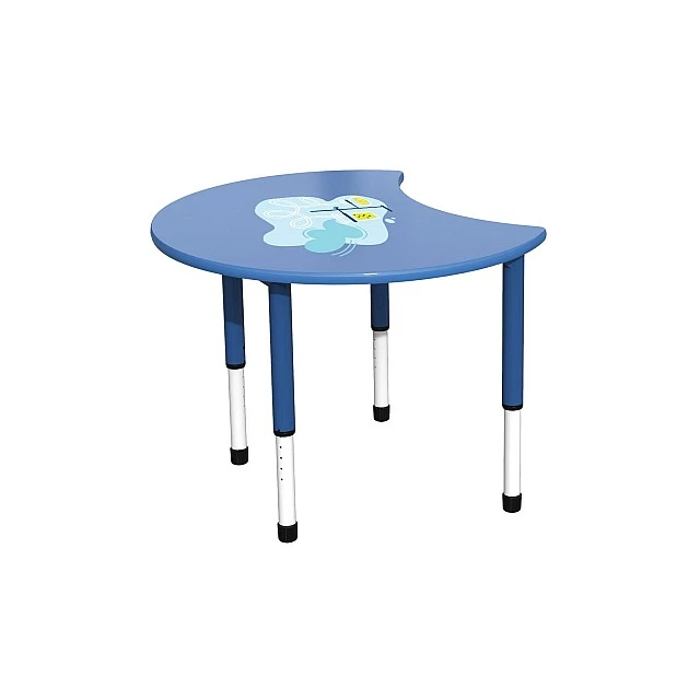 RFG school table Moon height-adjustable 900 x 900 x 550-750 mm blue