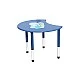 RFG school table Moon height-adjustable 900 x 900 x 550-750 mm blue