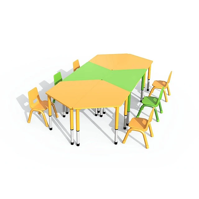 RFG school table Trapez height-adjustable 1200 x 600 x 370-620 mm red