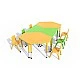 RFG school table Trapez height-adjustable 1200 x 600 x 370-620 mm yellow