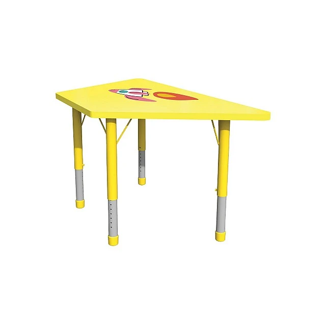 RFG school table Trapez height-adjustable 1200 x 600 x 370-620 mm yellow