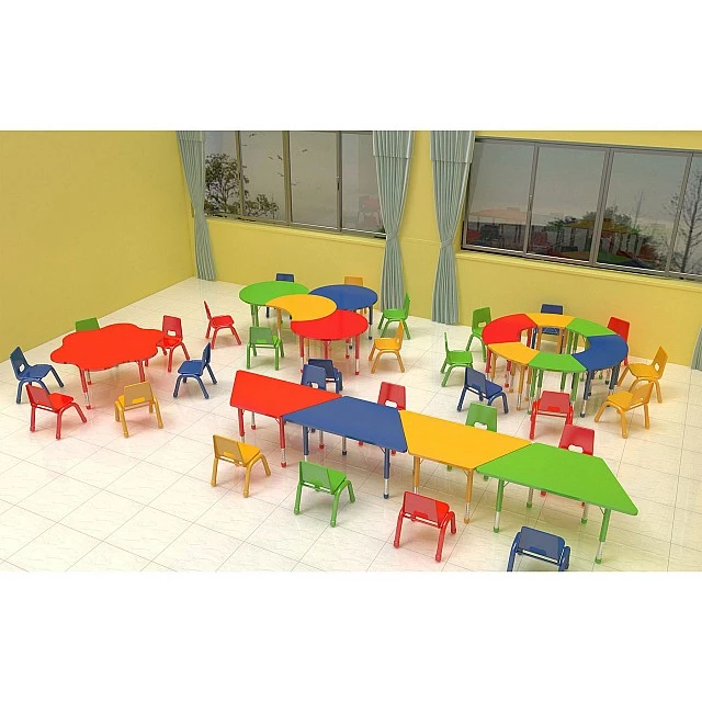RFG school table Trapez height-adjustable 1200 x 600 x 370-620 mm green