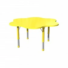 RFG school table Flower height-adjustable 1200 x 1200 x 370-620 mm yellow