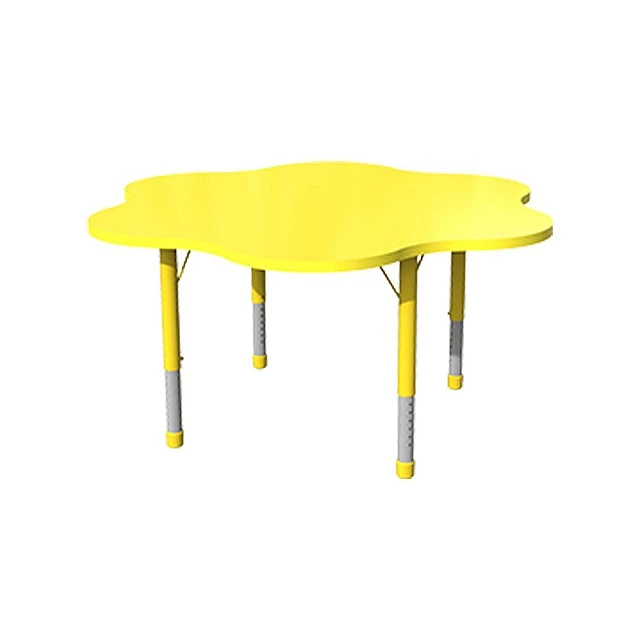 RFG school table Flower height-adjustable 1200 x 1200 x 370-620 mm yellow