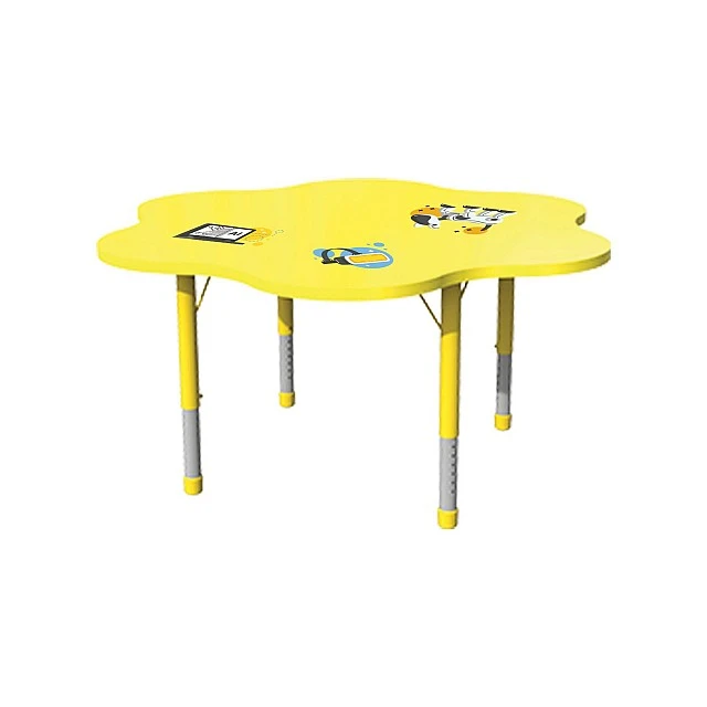RFG school table Flower height-adjustable 1200 x 1200 x 370-620 mm yellow