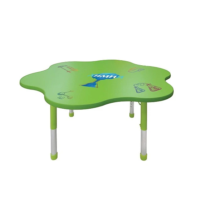 RFG school table Flower height-adjustable 1200 x 1200 x 370-620 mm green