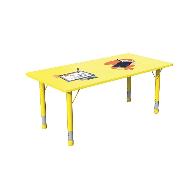 RFG school table Fresh height-adjustable 1200 x 600 x 370-620 mm yellow