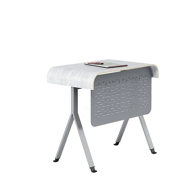 RFG school desk Norme single above 8th grade 795 x 500 x 750 mm light beech top grey metal