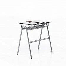 RFG school desk Letme single 700 x 500 x 750 mm white top grey metal