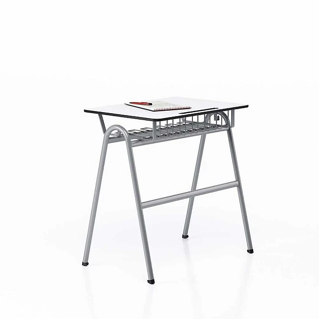 RFG school desk Letme single 700 x 500 x 750 mm white top grey metal