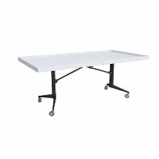 RFG mobile folding table Robotika 2000 x 1000 x 740 mm white top black metal
