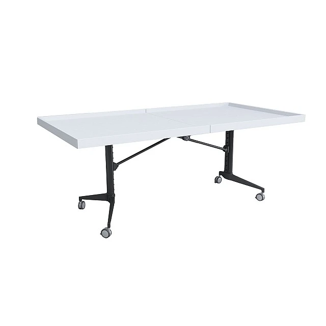 RFG mobile folding table Robotika 2000 x 1000 x 740 mm white top black metal