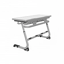 RFG ergonomic desk Ergo School height-adjustable double white top grey metal grades 1-12