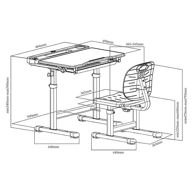 RFG ergonomic desk and chair Ergo Tech 403X blue