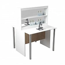 RFG workstation Labo with superstructure HPL top 1200 x 1200 x 900 mm
