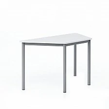 RFG school table Trapez above 8th grade 1250 x 600 x 750 mm MDF white top grey metal
