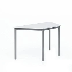 RFG school table Trapez above 8th grade 1250 x 600 x 750 mm MDF white top grey metal