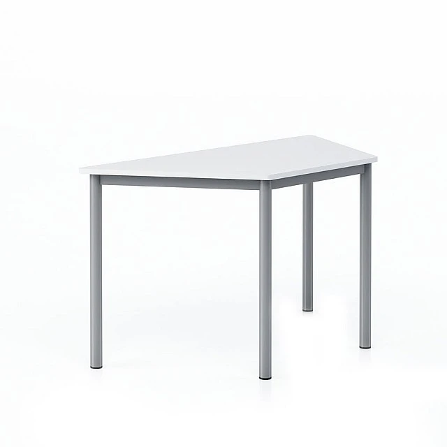 RFG school table Trapez above 8th grade 1250 x 600 x 750 mm MDF white top grey metal