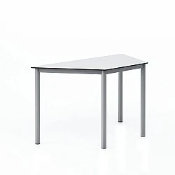 RFG school table Trapez above 8th grade 1250 x 600 x 750 mm HPL white top grey metal