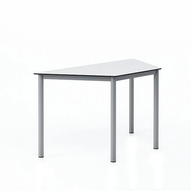 RFG school table Trapez above 8th grade 1250 x 600 x 750 mm HPL white top grey metal