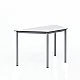 RFG school table Trapez above 8th grade 1250 x 600 x 750 mm HPL white top grey metal