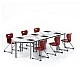 RFG school table Trapez above 8th grade 1250 x 600 x 750 mm HPL white top grey metal
