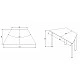 RFG school table Trapez above 8th grade 1250 x 600 x 750 mm HPL white top grey metal