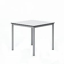 RFG school table Kare above 8th grade 800 x 800 x 750 mm HPL white top grey metal