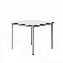 RFG school table Kare above 8th grade 800 x 800 x 750 mm HPL white top grey metal