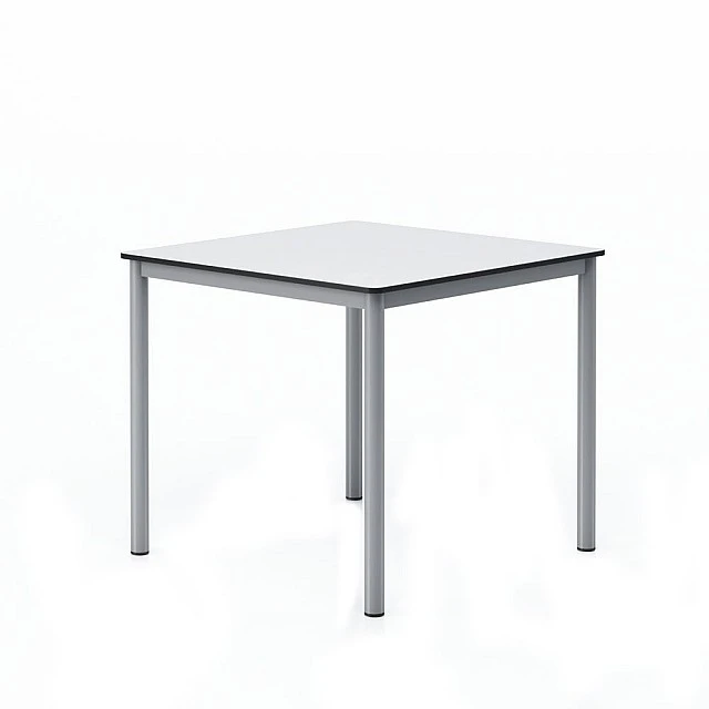 RFG school table Kare above 8th grade 800 x 800 x 750 mm HPL white top grey metal