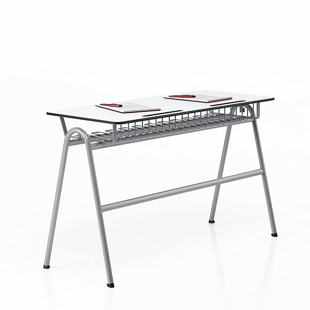 RFG school desk Letme double above 8th grade 1100 x 500 x 750 mm white top grey metal