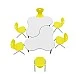 RFG school table Puzzle HPL white top height 76 cm above 8th grade