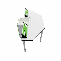 RFG chemistry and biology lab table Quin above 7th grade 170 x 70 x 75 cm green/white