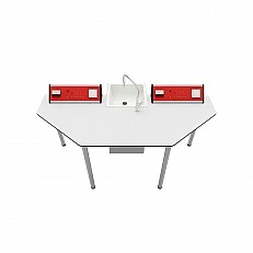 RFG chemistry and biology lab table Quin above 7th grade 170 x 70 x 75 cm red/white