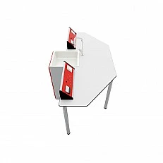 RFG chemistry and biology lab table Quin above 7th grade 170 x 70 x 75 cm red/white