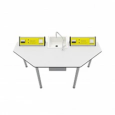 RFG chemistry and biology lab table Quin above 7th grade 170 x 70 x 75 cm yellow/white