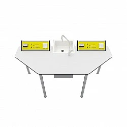 RFG Лабораторна маса по химия и биология Quin, над VII клас, 170 х 70 х 75 cm, жълто-бяла