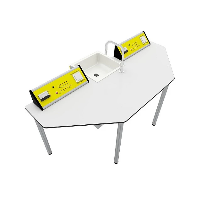 RFG chemistry and biology lab table Quin above 7th grade 170 x 70 x 75 cm yellow/white