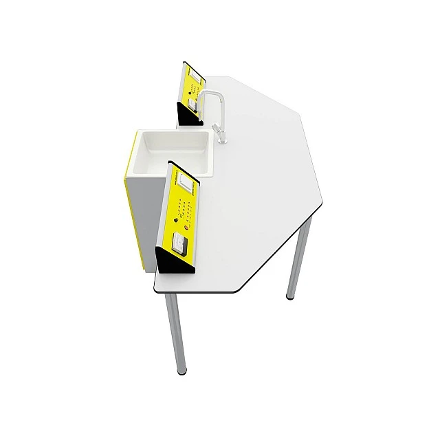 RFG chemistry and biology lab table Quin above 7th grade 170 x 70 x 75 cm yellow/white