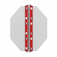 RFG Лабораторна маса по физика Hexa, над VII клас, 1700 х 1400 х 750 mm, червено-бяла