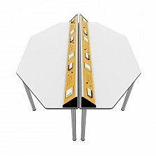 RFG physics lab table Hexa above 7th grade 1700 x 1400 x 750 mm yellow/white