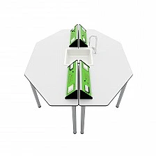 RFG school table Hexa laboratory above 7th grade 170 x 140 x 75 cm green/white