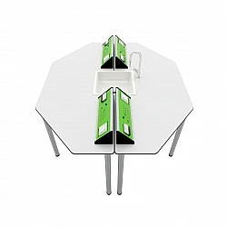 RFG school table Hexa laboratory above 7th grade 170 x 140 x 75 cm green/white